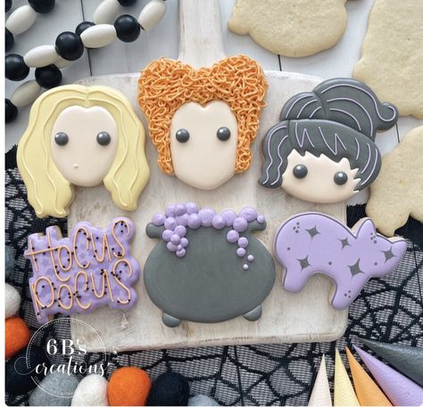 Hocus Pocus Cookies, Sister Witches, Halloween Cookies Decorated, Animal Cookie, Royal Iced Cookies, Halloween Sugar Cookies, Cowboy Cookies, Ghost Cookies, Sugar Cookie Designs