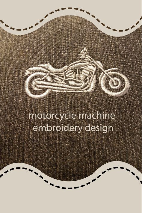 motorcycle embroidery pattern Motorcycle Knitting Pattern, Embroidery Motorcycle, Bike Embroidery, Motorcycle Cross Stitch Pattern, Bicycle Embroidery Design, Machine Embroidery Designs, Machine Embroidery, Embroidery Designs, Embroidery