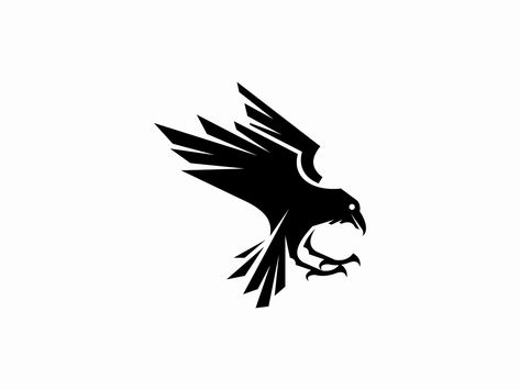 Raven Logo by Lucian Radu on Dribbble Crow Logo, Crow Pictures, Crows Drawing, Mayan Tattoos, Raven Logo, Z Tattoo, Rune Tattoo, Farm Logo, Logo Design Ideas