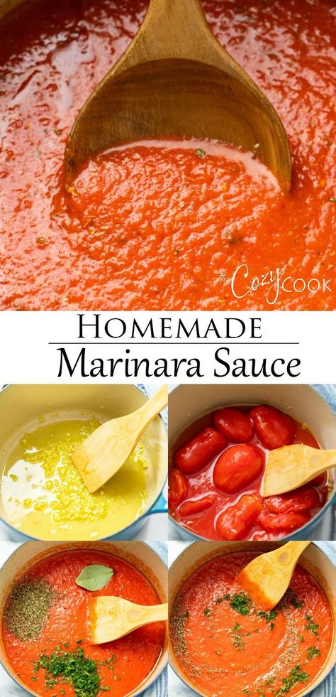 Homemade Marinara Sauce, Marinara Sauce Recipe, Homemade Sauce Recipes, Marinara Sauce Homemade, Homemade Marinara, Clean Food Crush, Food Crush, Sauces And Dressings, Pasta Sauces