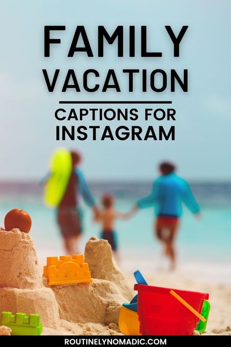 Family on beach with a sandcastle with words family vacation captions for Instagram Family Vacation Instagram Story, Beach With Family Captions, Vacation With Family Quotes, Family Vacation Instagram Captions, Funny Vacation Captions, Beach Family Quotes, Family Travel Captions Instagram, Family Trip Captions For Instagram, Family Vacation Quotes Beach