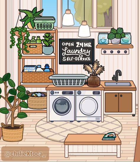 Cute Laundry Room Ideas Toca Boca, Toca Nova Laundry Room Ideas, Toca World Modern Mansion Laundry Room, Modern Mansion Toca Boca Laundry Room, Toca Life World Aesthetic Laundry Room, Toca Boca House Laundry Room, Laundry Room Idea Toca Boca, Laundry Room Design Toca Boca, Toca Boca Mansion Laundry Room