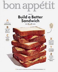 bon appetit (US) Bon Appetit Magazine, Food Graphic Design, Food Poster Design, Food Ads, Best Sandwich, Food Magazine, Food Poster, Menu Design, Graphic Design Posters