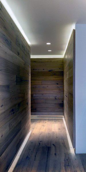 Led Hallway Lighting, Decorating Entryway, Hallway Lighting Ideas, Interior Light Fixtures, Narrow Hallway Ideas, Small Hallway Ideas, Corridor Design, Wood Light Fixture, Narrow Hallway Decorating