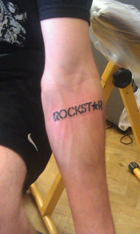 Y2 K Tattoos, Rockstar Tattoos Guys, Rock Star Tattoos, Rockstar Tattoo Ideas, Rockstar Tattoos, Rockstar Tattoo, Energy Tattoo, Herren Hand Tattoos, Black Men Tattoos