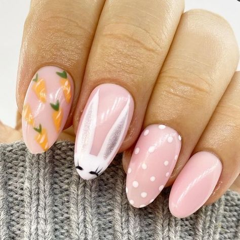 Easter Bunny Nails, Easter Themed Nails, Pastel Nail Art, Pastel Nails Designs, Festive Nail Art, Bunny Nails, Easter Nail Designs, Easter Nail Art, Seasonal Nails