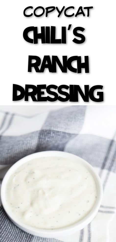 Copycat Chili’s Ranch Dressing Recipe via @simplysidedishes89 Chilis Ranch, Copycat Ranch Dressing Recipe, Restaurant Ranch Dressing, Wingstop Ranch Recipe, Copycat Wingstop, Wingstop Ranch, Copycat Chili, Buttermilk Ranch Dressing, Buttermilk Ranch