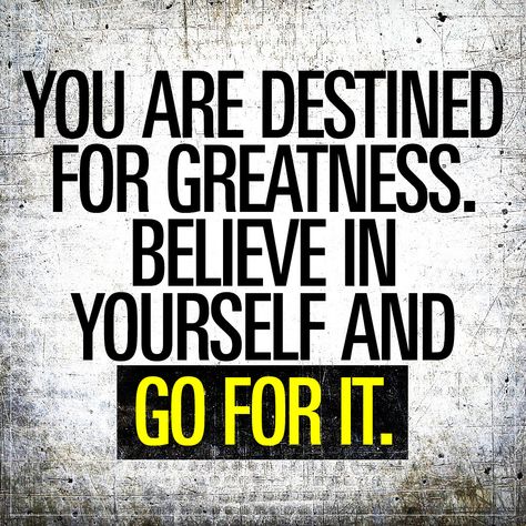 You are destined for greatness! I believe in myself! Make sure you believe in yourself as well! Destined For Greatness, It Quotes, Believe In Yourself Quotes, Go For It Quotes, Simple Exercises, Gym Quote, Youtube Marketing, Sassy Quotes, Gym Motivation Quotes