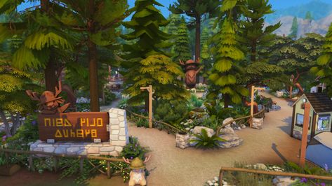 Summer Camp | Simmer Adelina Summer Camp Sims 4, Sims 4 Campground, Ts4 Builds, The Sims 4 Lots, Summer Cabin, Summer Fair, Scout Camping, Save File, Bbq Area