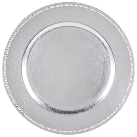 Round Charger Beaded Dinner Plates Silver 13 inch Set of 1246 or 12 6 *** Want to know more, click on the image.Note:It is affiliate link to Amazon. #likecommentfollow Wedding Charger Plates, Beaded Charger Plates, Silver Charger Plates, Charger Plates Wedding, Silver Chargers, Formal Table Setting, Charger Plate, Tabletop Accessories, Charger Plates