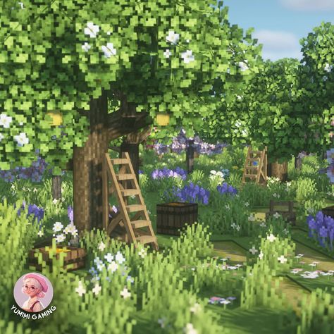 🍎🍏🍎 Maycraft Day 10 - [orchard] Can you smell the fresh apple blossoms? 🌸 #minecraftbuildideas #minecraft #cottagecoreminecraft #cottagecoreaesthetic #minecraftaesthetic #aestheticminecraft #Mizuno16craft #mcmaycraft #maycraft #yumimigaming #bslshaders #minecraftbuilder #minecraftforest #minecraftdesign #minecrafthouse Minecraft Apple Orchard, Minecraft Blossom House, Minecraft Orchard, Minecraft Checklist, Minecraft Farm Aesthetic, Minecraft Summer Camp, Coquette Minecraft, Builds For Minecraft, Mcpe Mods