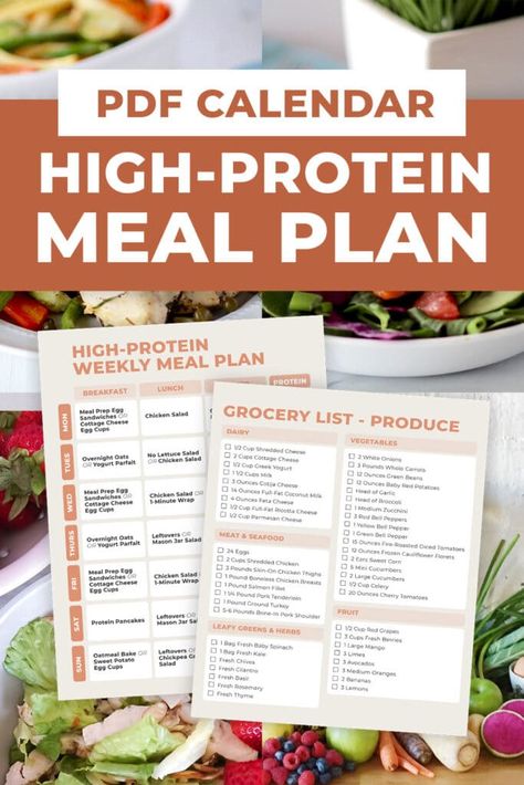 Get strong and fit this year by prioritizing protein! A high-protein diet is one of the best ways to increase muscle definition, improve recovery time and see strength gains! A free 7-day, high-protein meal plan and grocery list. Hit your protein goals at breakfast, lunch and dinner with these simple recipes. How To Start A High Protein Diet, 80 Grams Of Protein A Day Meal Plan, 150g Protein A Day, High Protein Grocery List, Meal Plan Women, Strength Training Workouts For Women, Protein A Day, Training Workouts For Women, High Protein Recipe