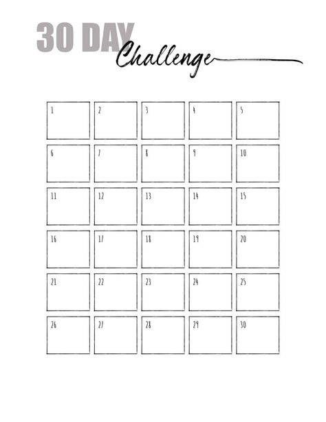 Free 30 Day Challenge Calendar 30 Day Challenge Journal, 30 Day Plank, 30 Day Plank Challenge, 30 Day Drawing Challenge, Blank Calendar Template, 30 Day Fitness, Workout Calendar, Free Calendar, Passion Planner