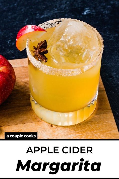 This apple cider margarita recipe will impress everyone! It's tangy and balanced, with a cinnamon sugar rim. #applecider #applecidermargarita #margarita #fallmargarita #easymargarita Cider Margarita Recipe, French Thanksgiving, Apple Cider Margarita, Cider Margarita, Fall Yummies, Mint Tea Recipe, Cinnamon Sugar Rim, Spiced Cocktail, Apple Cider Mimosa