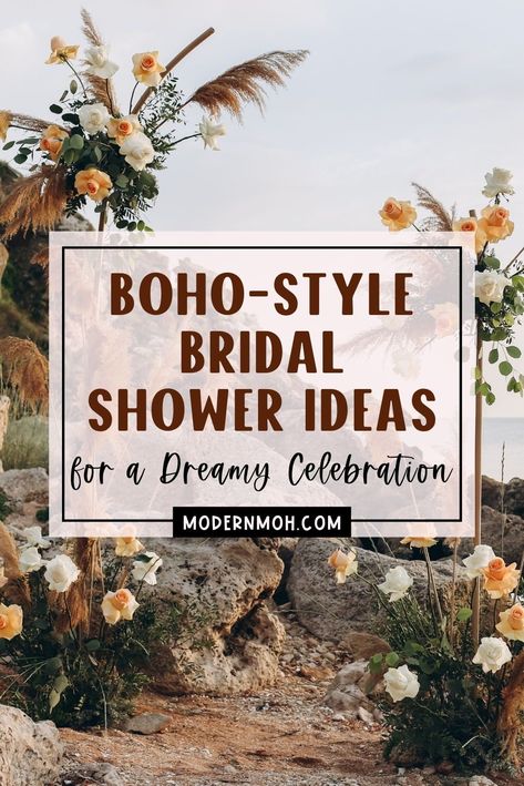 Dreaming of a boho-chic celebration? Explore our enchanting boho style bridal shower ideas for a celebration filled with love and whimsy! Discover creative boho theme bridal shower decor and set the stage for a dreamy affair that the bride-to-be will adore! Check out the best boho bridal shower theme ideas here. | Maid of Honor Responsibilities Boho Wedding Shower Ideas Decor, Boho Chic Party Ideas Decoration, Boho Wedding Shower Decorations, Bridal Shower Themes Boho, Boho Chic Bridal Shower Ideas, Bride Shower Ideas, Boho Wedding Shower Ideas, Boho Shower Decor, Bohemian Bridal Shower Ideas