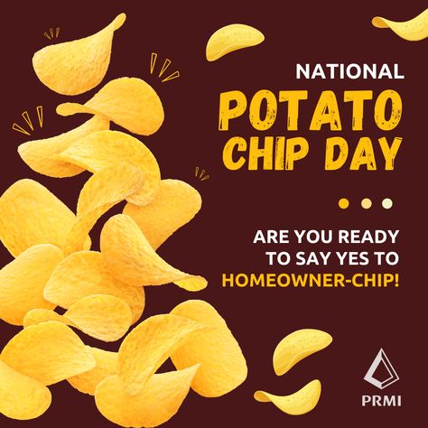 National Potato Chip Day!🍠 National Potato Chip Day, National Celebration Days, Celebration Day, Potato Chip, First Time Home Buyers, Potato Chips, Delaware, Potato, First Time