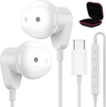 USB C Headphones for iPad Pro,USB Type C Earphones HiFi Stereo USB C Wired Earbuds with Microphone Volume Control for Samsung Galaxy S22 Ultra S21 Ultra S20 FE Note 20,Pixel 7 6 5 4 3XL,OnePlus 9 8 7T Headphone Splitter, Wired Earbuds, Best Earbuds, Headphones Earbuds, Output Device, Best Headphones, Hifi Stereo, Headphone With Mic, Wired Headphones