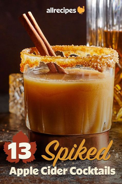 Spiked Caramel Apple Cider, Cider Drink Recipes, Spiked Apple Cider Recipe, Caramel Apple Cider Recipe, Slow Cooker Drinks, Cider Cocktail Recipes, Caramel Apple Cider, Apple Cider Drink, Spiked Apple Cider