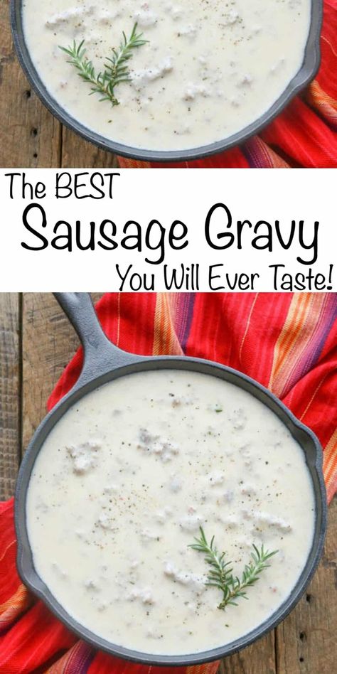 Best Sausage Gravy, Homemade Sausage Gravy, Sausage Gravy And Biscuits, Sausage Gravy Recipe, Best Sausage, Homemade Gravy, Homemade Sausage, Brunch Dishes, Sausage Gravy