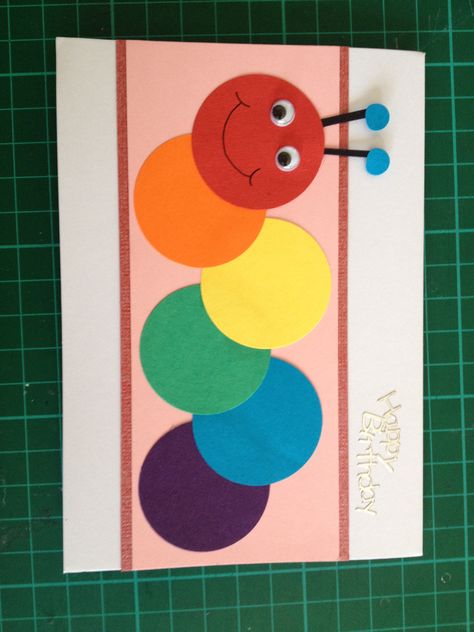 Caterpillar card Catipillar Craft Toddler, Catapillar Crafts Toddler, Inchworm Craft, Paper Caterpillar, Caterpillar Activity, Caterpillar Art, Preschool Creative Art, Caterpillar Craft, Art Activities For Toddlers