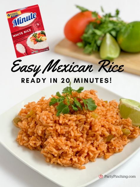 Minute Rice Mexican Rice, Mexican Instant Rice, Mexican Minute Rice, Mexican Rice With Minute Rice, Easy Mexican Rice Recipe, Instant Rice Recipes, Easy Cheese Enchiladas, Mexican Rice Dishes, Easy Spanish Rice