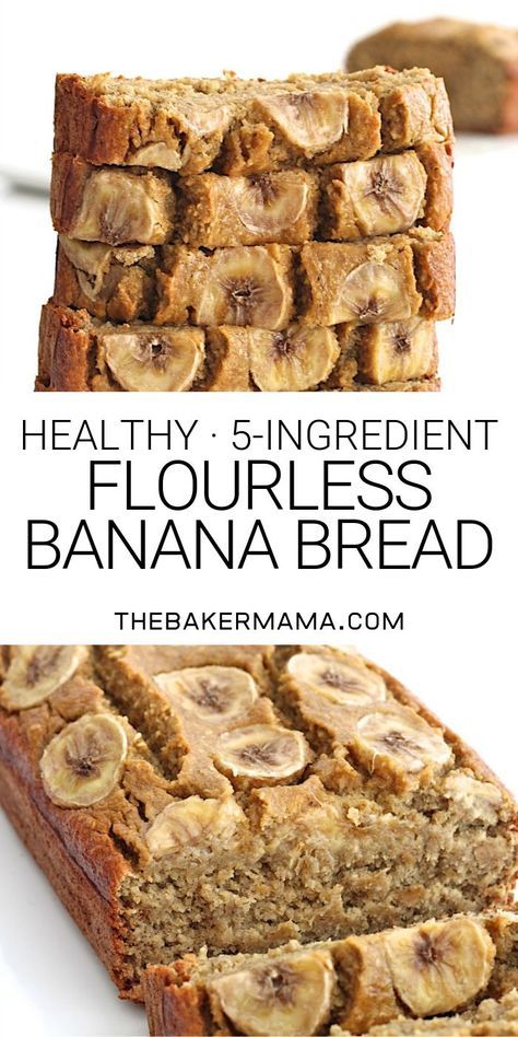 Flourless Banana Bread, Banana Bread Recipe Healthy, Healthy Bread Recipes, Easy Banana Bread Recipe, Healthy Baked, Healthy Banana Bread, Makanan Diet, Baked Oats, Banana Healthy