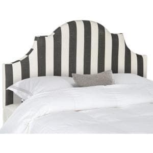 Nathan James Harlow 72 in. King Wall Mount Faux Leather Upholstered Headboard Adjustable Brown PU Straps and Black Metal Rail-94201 - The Home Depot Black And White Awning, Striped Headboard, Queen Upholstered Headboard, Contemporary Headboards, Upholstered Headboard King, Arched Headboard, Full Headboard, Black Headboard, Diy Headboard