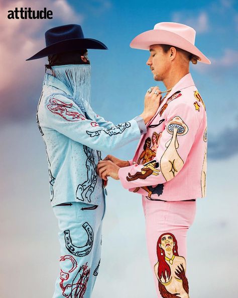 Orville Peck on Instagram: “Got a couple glamour shots taken for @attitudemag with my pal @diplo and there’s a nice interview about country music in there as well! X…” Dj Diplo, Country Western Fashion, Cowboy Coat, Goth Cowboy, Bff Wedding, Orville Peck, Attitude Magazine, Cowboy Men, American Aesthetic