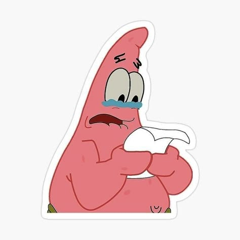 Crying Stickers, Patrick The Star, Weird Stickers, Funny Laptop Stickers, Sticker Design Inspiration, Homemade Stickers, Cute Laptop Stickers, Computer Sticker, Patrick Star