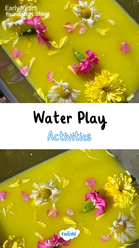 A simple flower water tray makes great water play for children! Early Years Water Tray Ideas, Water Tray Ideas Eyfs, Water Tray Ideas, Eyfs Easter, Water Play Ideas, Water Play Activities, Easter Play, Tuff Tray Ideas, Early Years Foundation Stage