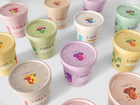 Unique Ice Cream Packaging, Gelato Packaging, Egyptian Market, Cream Range, Ice Cream Images, Yogurt Packaging, Ice Cream Packaging, Jar Mockup, Bold Branding