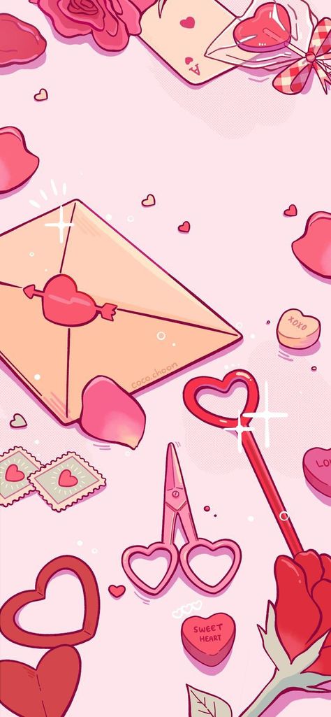 Lovecore Pink Wallpaper, Red Pink Wallpaper Aesthetic, Valentines Sanrio Wallpaper, Pink Pixel Wallpaper, Pink Lockscreen Aesthetic, Valentines Day Lockscreen, Wallpapers Rosa, Day Wallpaper, Romantic Wallpaper