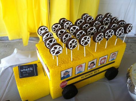 Chocolate Covered Oreo Pops, School Bus Party, Bus Cake, Bus Party, Transportation Birthday Party, Baby Birthday Party Theme, 2nd Birthday Party For Boys, Transportation Birthday, Baby Boy 1st Birthday Party