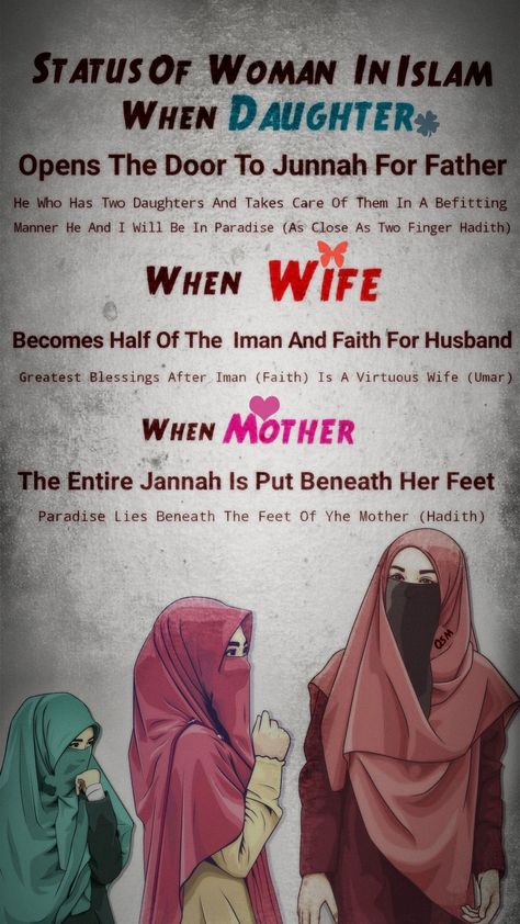 #STATUS OF WOMAN IN ISLAM #WOMEN#ISLAMIC#STATUS #ISLAM#MUSLIM#WOMEN Status Of Women In Islam, Quotes Lol, Women In Islam Quotes, Inspirational Affirmations, Affirmations Positive, Motivational Sayings, Positive Vibes Only, Islamic Pattern, Islam Facts