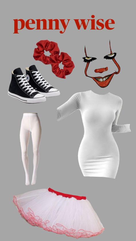 Pennywise Outfit, Pennywise Halloween Costume, Pennywise Costume, Halloween Coustumes, Diy Halloween Costumes For Women, Halloween Costumes Friends, Fantasias Halloween, Diy Halloween Costumes, Halloween Costumes Women