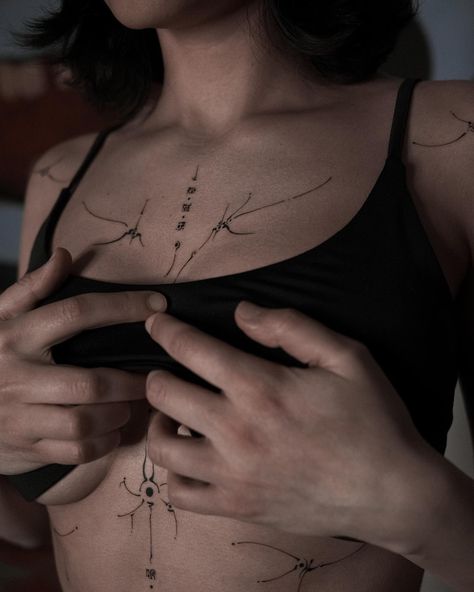 Yo | asymmetrical symmetry * Lisbon bookings will open soon for July onwards * #intuit #yoannink | Instagram Asymmetrical Tattoo, Symmetry Tattoo, Symmetrical Tattoos, Symmetrical Tattoo, Chest Tattoo, Tattoo Idea, Tatting, Tattoos, Skin