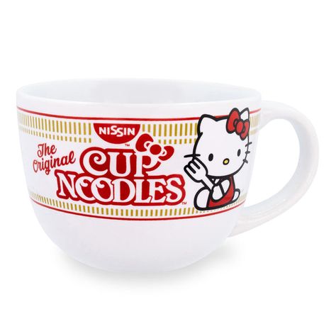 Top Ramen Noodles, Hello Kitty Cup, Nissin Cup Noodles, Ramen Noodle Bowl, Cup Noodles, Ramen Bowl, Soup Mugs, Noodle Bowls, Large Coffee