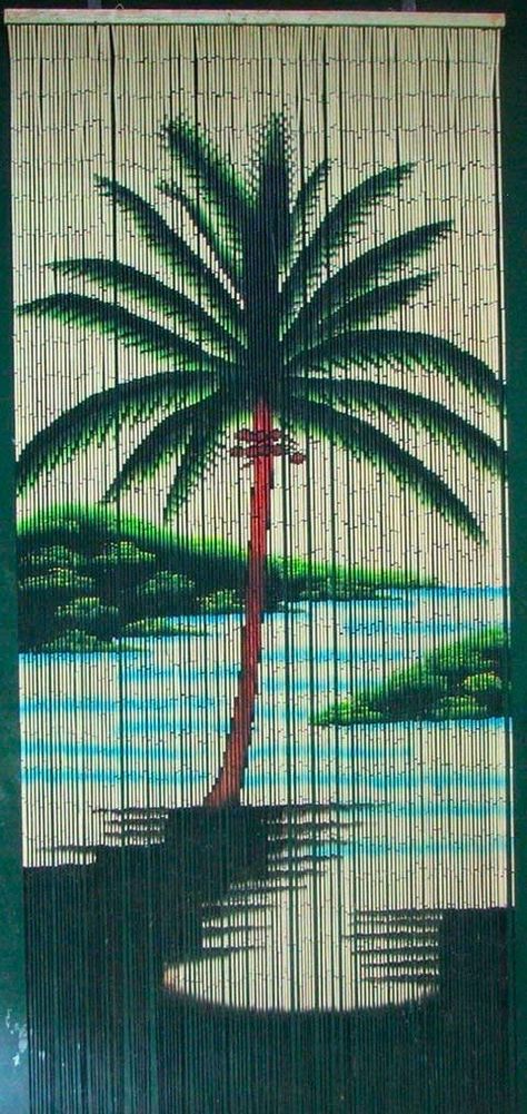 Beaded Curtains Doorway, Beaded Door, Bamboo Beads, Beaded Door Curtains, Bamboo Beaded Curtains, Door Beads, Tree Curtains, Bamboo Stalks, Painted Bamboo