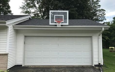 How To Install a Basketball Hoop on A Garage Wall or House? (7 Quick Steps) - Backyard Caring Garage Game Rooms, Graffiti Wallpaper, Garage Walls, Basketball Game, A Basketball, Basketball Hoop, Open House, Game Room, Homes For Sale