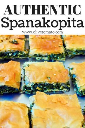 Ahhh the famous spanakopita. A favorite appetizer, meal, and snack not only in Greece but around the globe. Go… Spinach And Feta Pie, Feta Pie, Olive Tomato, Spanakopita Recipe, Greek Spinach, Greek Spinach Pie, Greek Recipes Authentic, Zucchini Pie, Spinach Pie