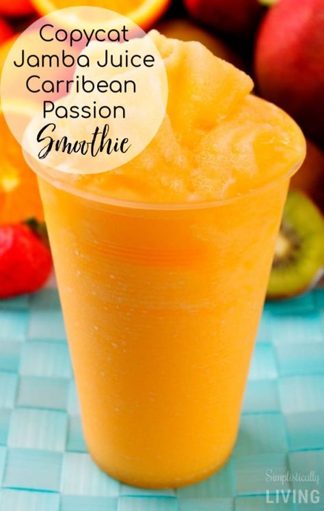 Copycat Jamba Juice, Jamba Juice Recipes, Juice Smoothies Recipes, Jamba Juice, Orange Smoothie, Smoothie Drink Recipes, Healthy Shakes, Easy Smoothie Recipes, Healthy Drinks Recipes