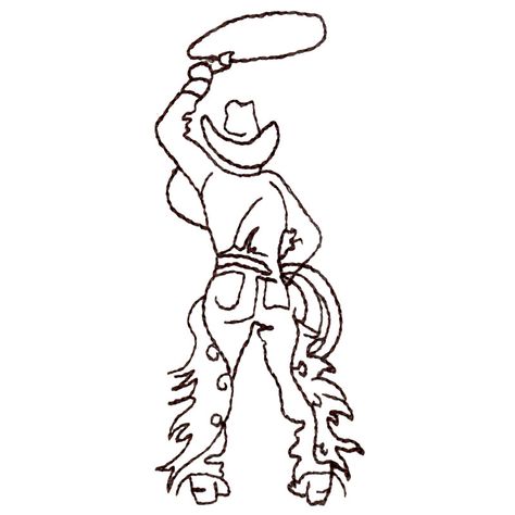 Free Embroidery Design: Lasso Cowboy | I Sew Free Western Embroidery Patterns, Western Drawings Easy, Lasso Drawing, Western Embroidery Designs, Painting Outlines, Embroidery Stencils, Western Ornaments, Knitted Rose, 2022 Ornaments