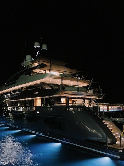 Dark Yacht Aesthetic, Monaco Yacht Party Aesthetic, Monaco Yacht Aesthetic, Private Yacht Aesthetic, Monaco Apartment Aesthetic, Luxury Yacht Aesthetic, Yacht Wallpaper, Black Yacht, Luxury Yacht Party