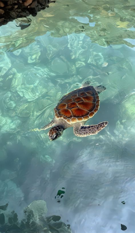 Sea Turtle Pictures Ocean, Turtle Top View, Sea Creatures Aesthetic, Sea Turtle Aesthetic, Sea Life Pictures, Turtles Aesthetic, Aesthetic Turtle, Turtle Aesthetic, Under The Sea Turtle