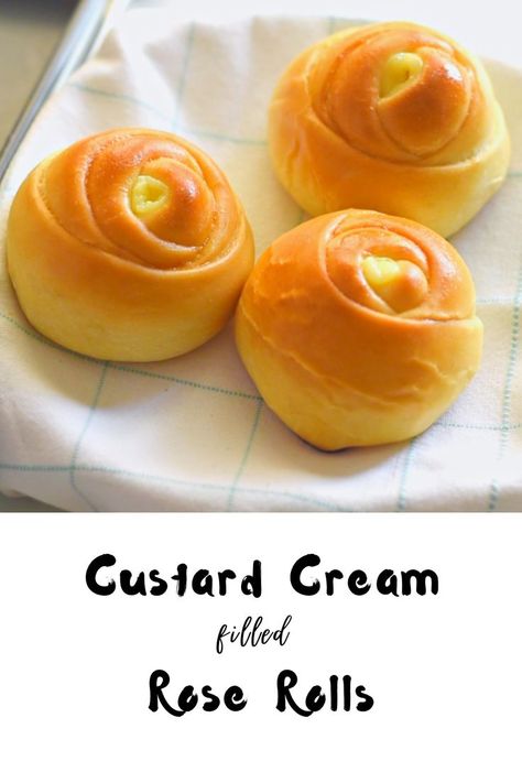 custard rolls, custard bread, custard bread rolls, custard rolls recipe Bread With Custard Filling, Soft Custard Rolls, Fancy Rolls Recipe, Custard Bread Rolls, Custard Bread Recipe, Custard Rolls Recipe, Custard Filled Desserts, Cream Buns Recipe, Custard Buns Recipe