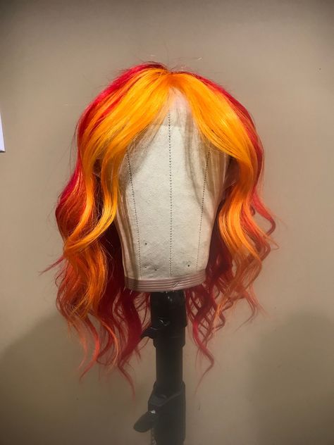 Colored using pulp riot. Bold yellow money piece with hidden pops of orange throughout. Yellow Money Piece Hair, Money Piece Hair, Money Piece, Pulp Riot, Human Hair Wig, Orange And Yellow, Hair Wig, Human Hair Wigs, Hair Inspo