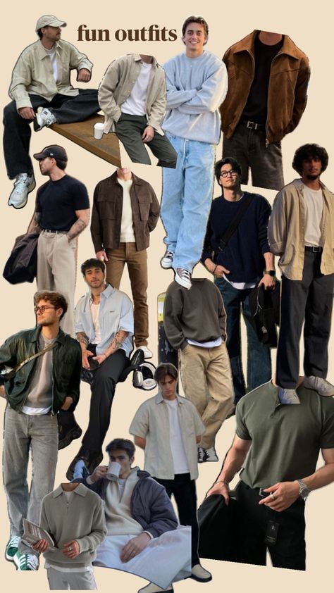 Outfit Collage Men, Date Outfit Ideas Men, Mens Clothing Styles Fall, Down Town Outfits, Boyfriend Fits, Chinos Men Outfit, Guys Fashion Casual, Town Outfits, Men Fashion Casual Shirts