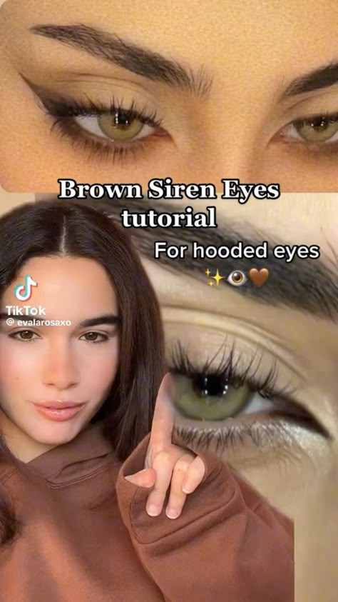 Makeup For Hooded Eyelids, Eyeliner For Almond Eyes, Eye Makeup For Hooded Eyes, Almond Eye Makeup, Siren Eyes, Hooded Eye Makeup Tutorial, Hooded Eyelids, Eyeliner For Hooded Eyes, Almond Eyes