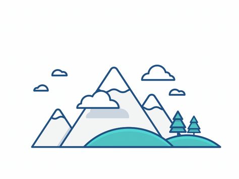 Service down page Mountain Animation, Mountain Images, Graphic Design Blog, Motion Design Animation, Infographic Marketing, Affinity Designer, Nature Gif, Retro Logo, Line Illustration