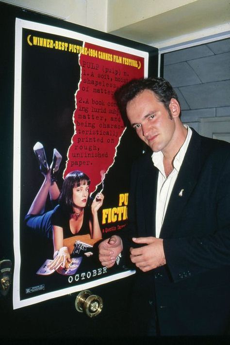 The film industry welcomed Quentin Tarantino's neo-noir movie glamour with open arms. With his debut film release in 1992, he released Reservoir Dogs, a film about six strange men sent on a heist frenzy. Tarantino received his real praise with Pulp Fiction, starring Uma Thurman, Samuel L. Jackson and John Travolta. After the movie released in 1994, Tarantino won an academy award for Best Screenplay. His style, even today, is built on the aesthetic of violence and long sequences of dialogue. Pulp Fiction Costume, Uma Thurman Pulp Fiction, Tarantino Pulp Fiction, Quentin Tarantino Movies, Tarantino Films, Noir Movie, Septième Art, Uma Thurman, Bad Influence